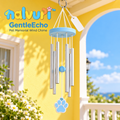 nalvuri™ GentleEcho Pet Memorial Wind Chime, 24-Inch Hanging Remembrance Decor with Six Metal Tubes & Paw Charm