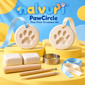 nalvuri™ PawCircle Air-Dry Clay Pet Paw Print Ornament Kit, Two Round Dog & Cat Keepsakes with Hanging Ribbons